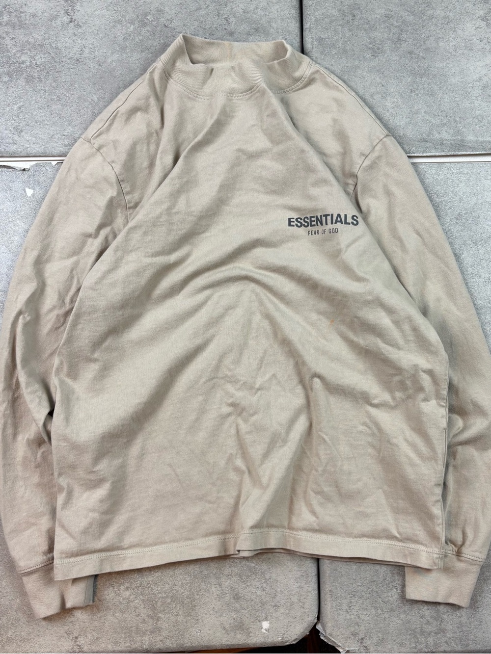 Tan essentials fear of god long sleeve tshirt